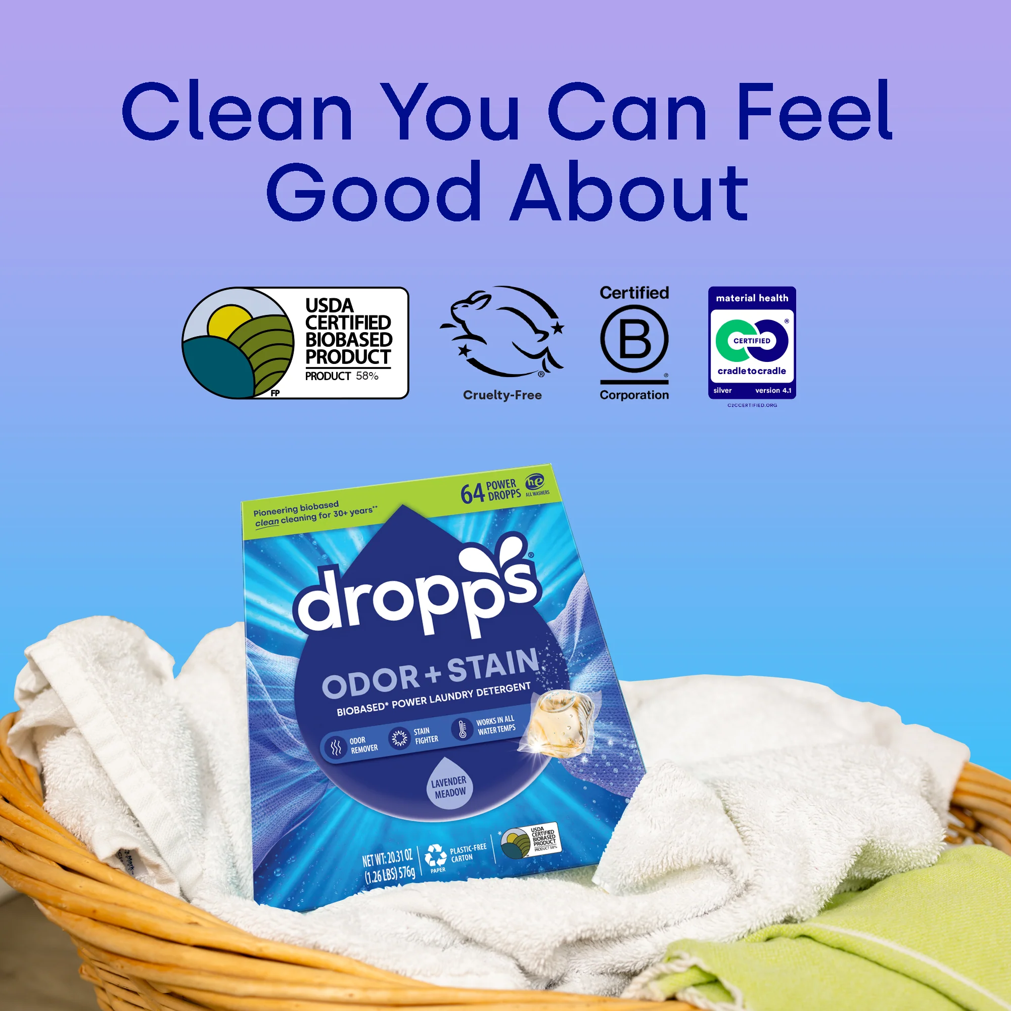 Odor & Stain Laundry Detergent Pods, Lavender Meadow - Image 4