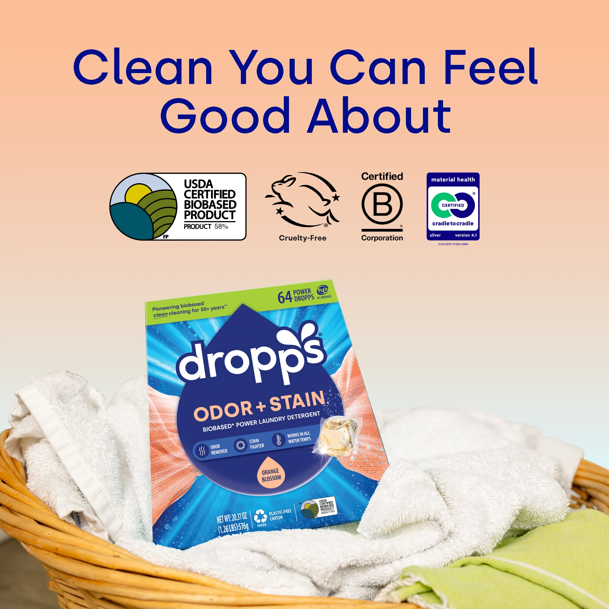 Odor & Stain Laundry Detergent Pods, Orange Blossom - Image 4