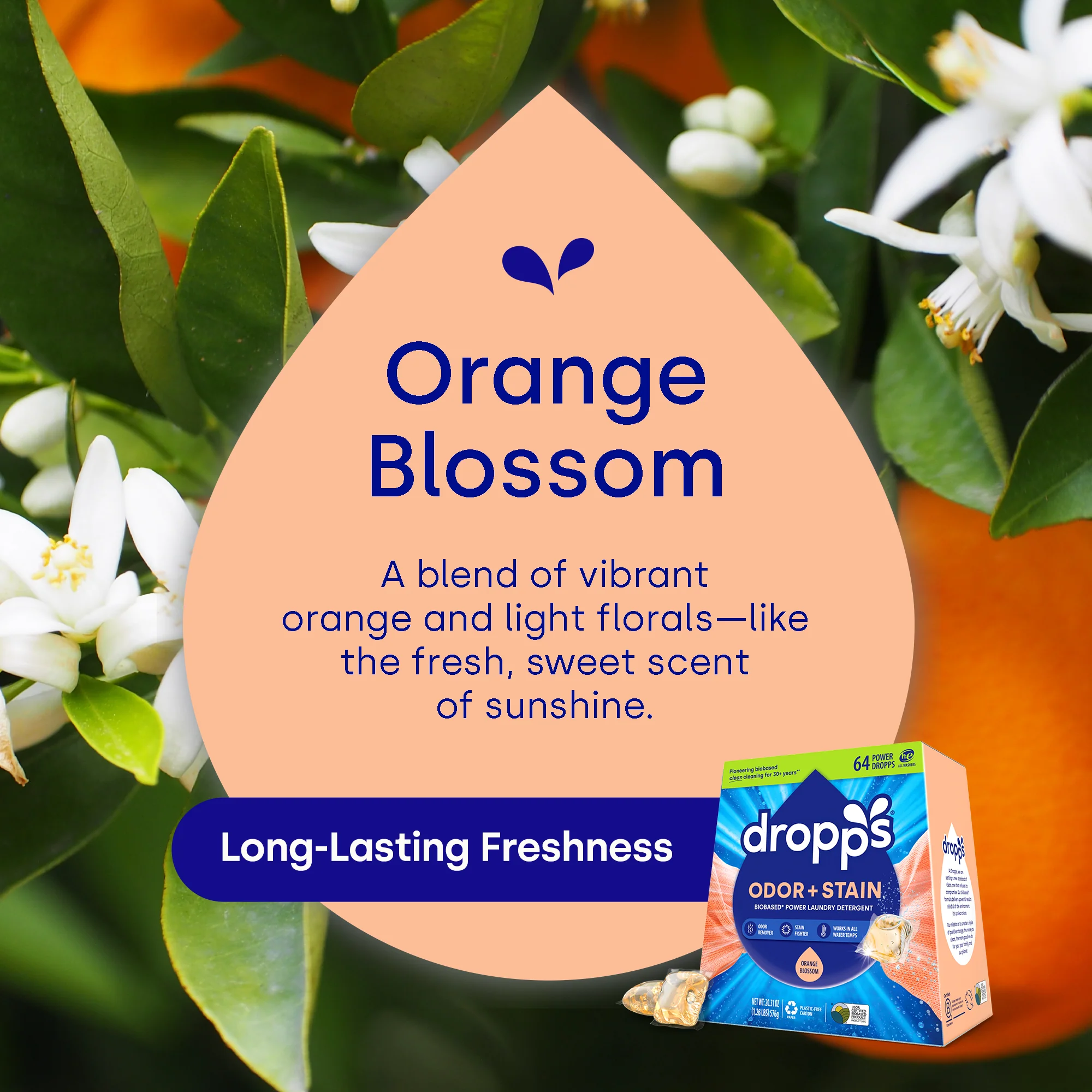 Odor & Stain Laundry Detergent Pods, Orange Blossom - Image 7
