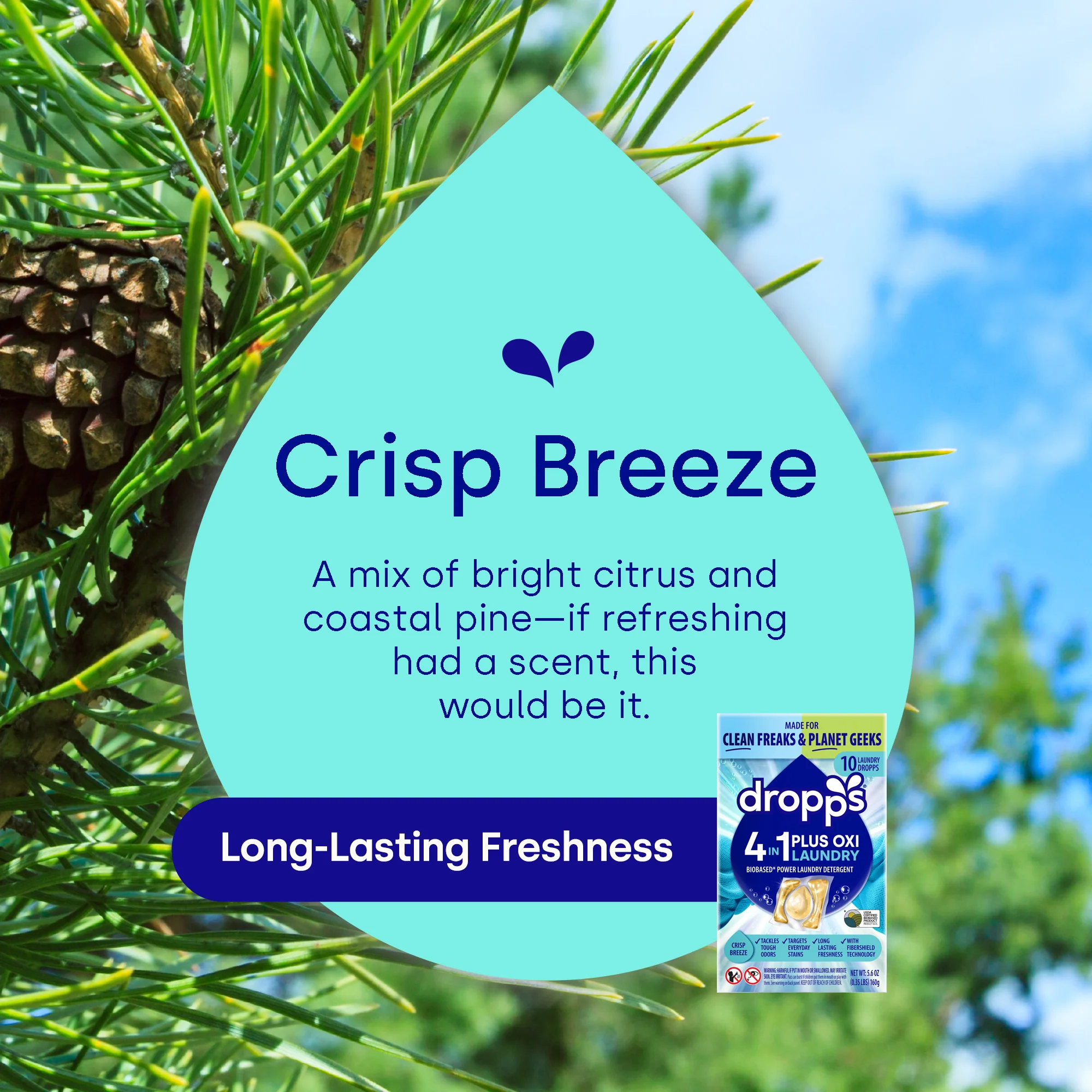 Trial Size 4-in-1 Plus Oxi Laundry Detergent Pods, Crisp Breeze - Image 5