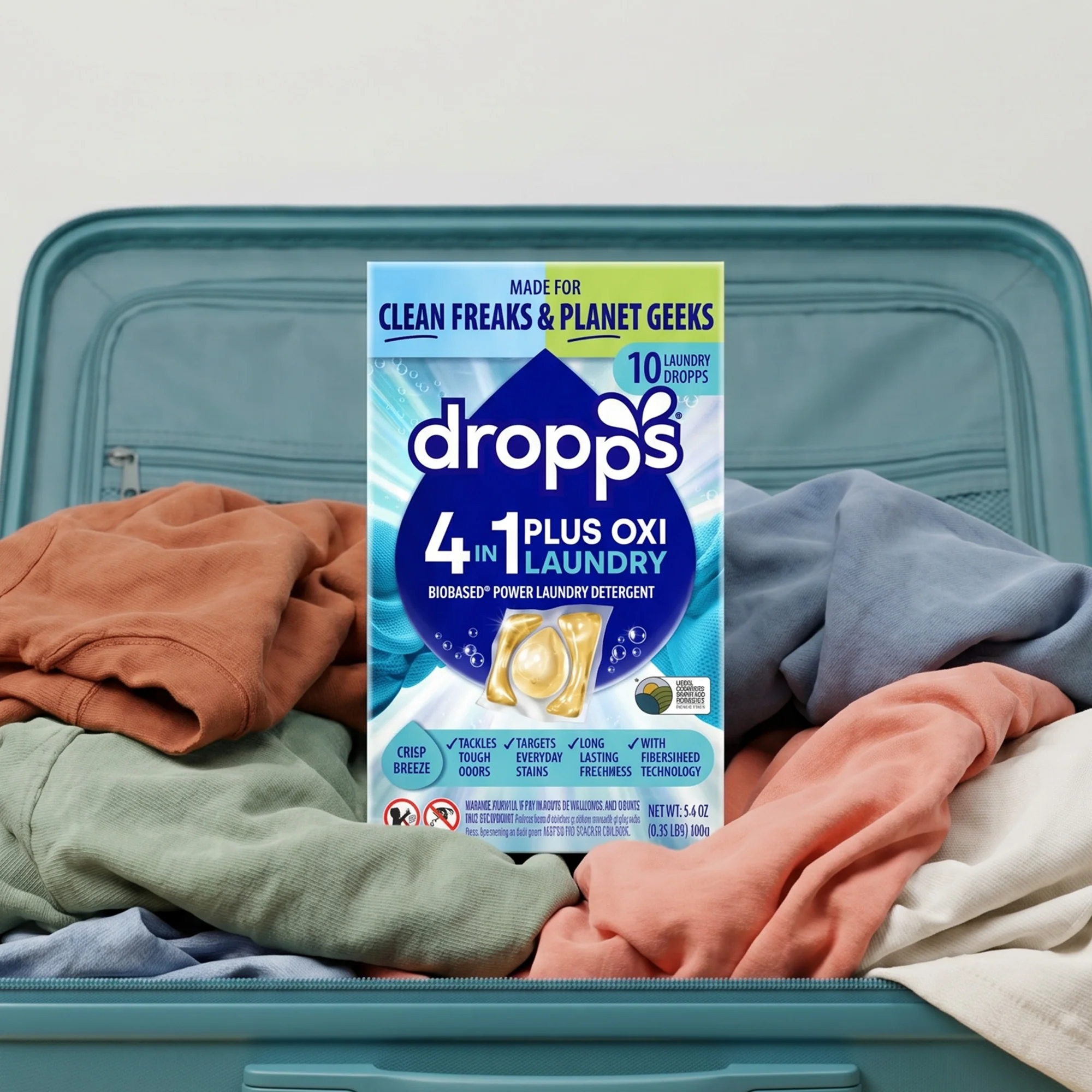 Trial Size 4-in-1 Plus Oxi Laundry Detergent Pods, Crisp Breeze - Image 7